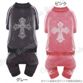 【30%OFF】ベロアクロスロンパース